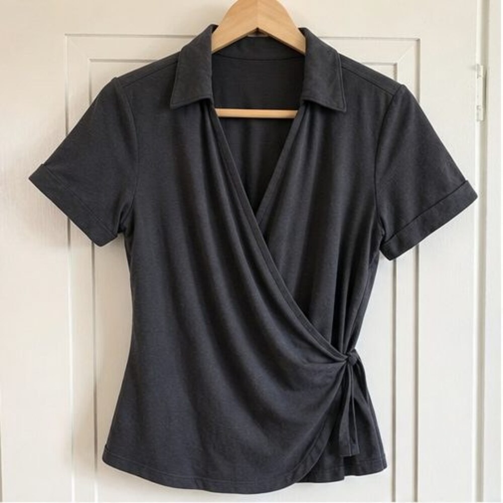 Charcoal Ruffle Blouse